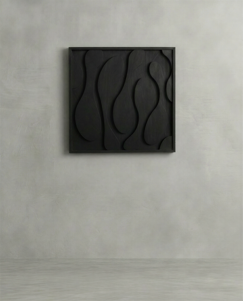 Abstract Charcoal Wall Installation
