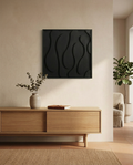 Abstract Charcoal Wall Installation