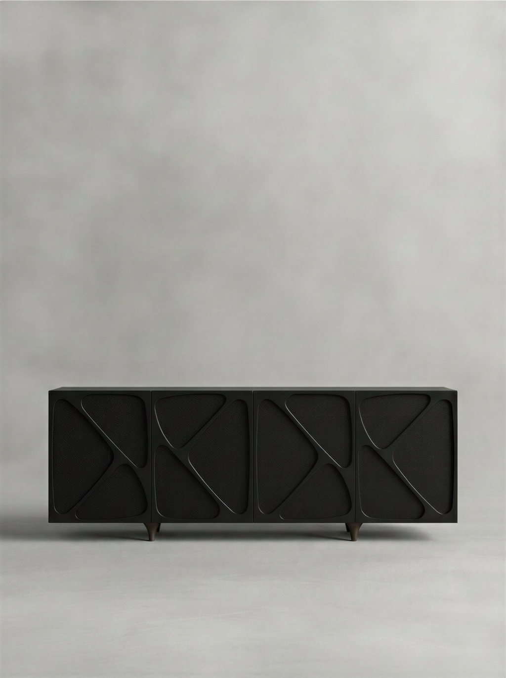 Abstract Matte Black Sideboard