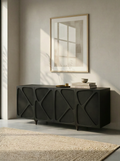 Abstract Matte Black Sideboard