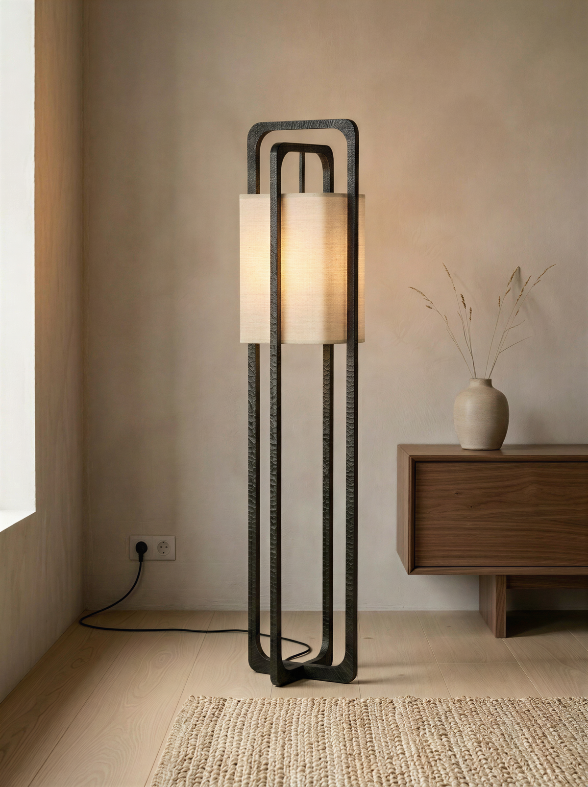 Accent Beige Floor Lamp