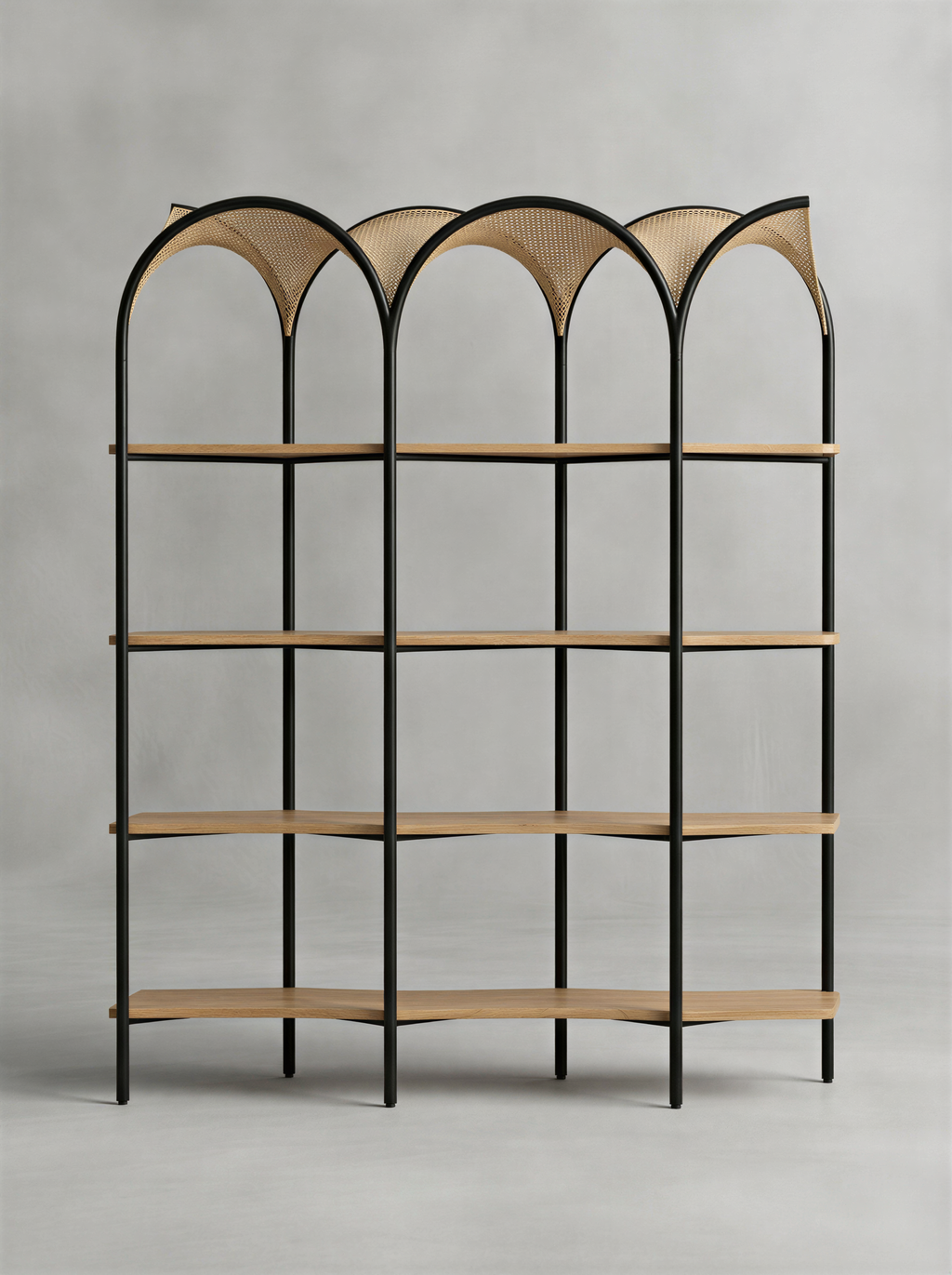 Arched Cane Bookshelf