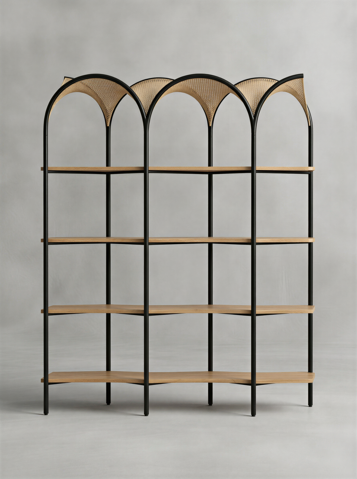 Arched Cane Bookshelf