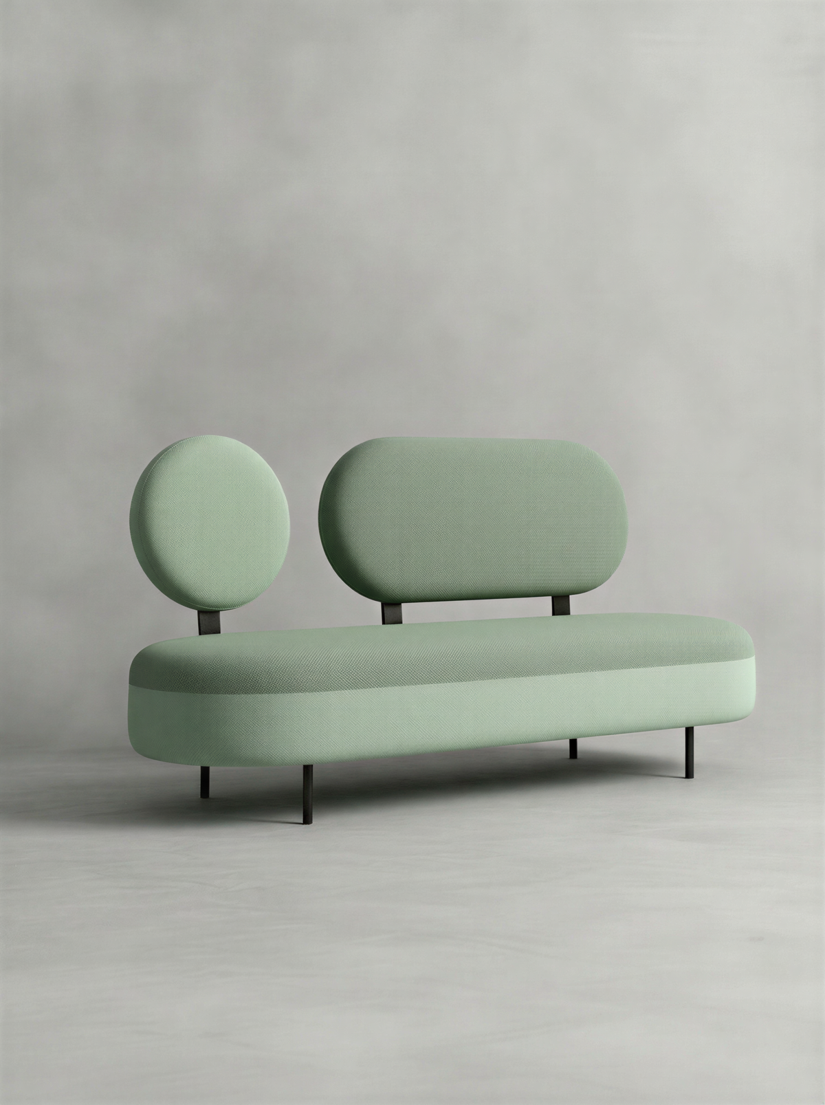 Asymmetric Mint Bench