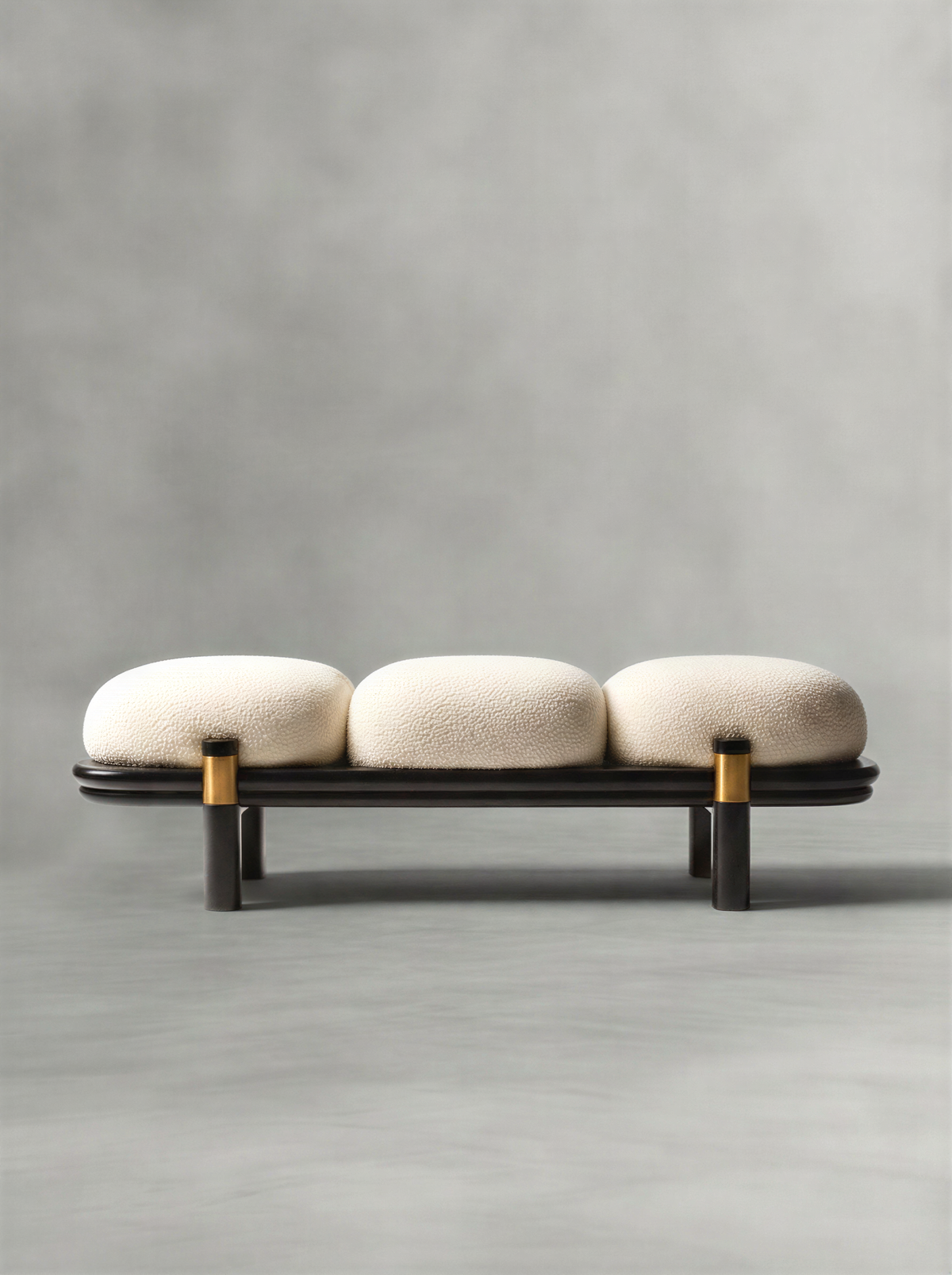 Bouclé Dark Shadow Bed Bench