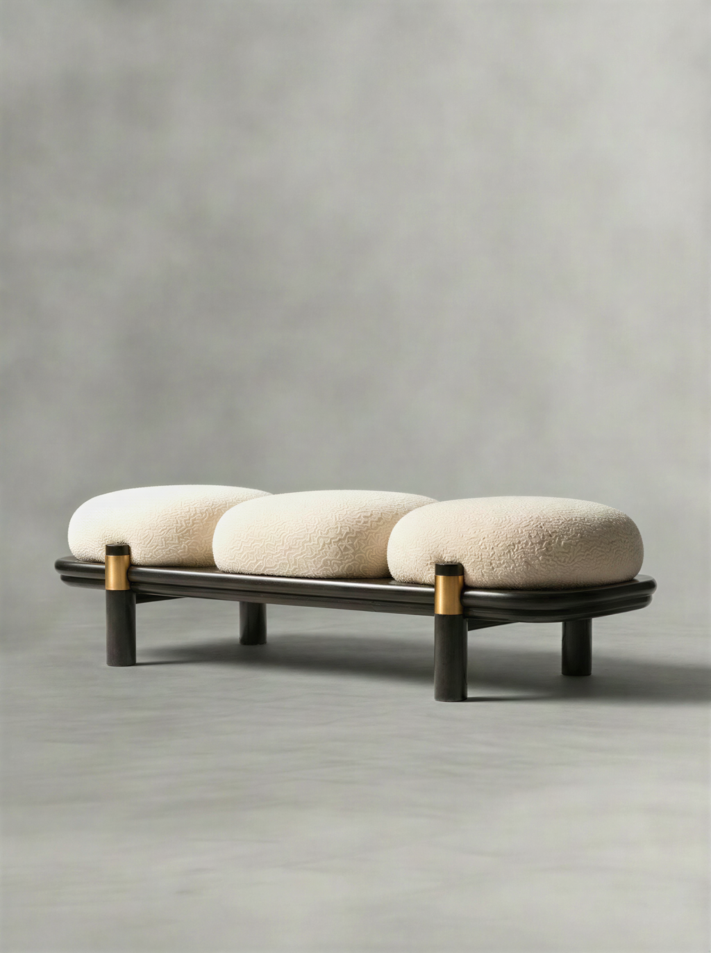 Bouclé Dark Shadow Bed Bench