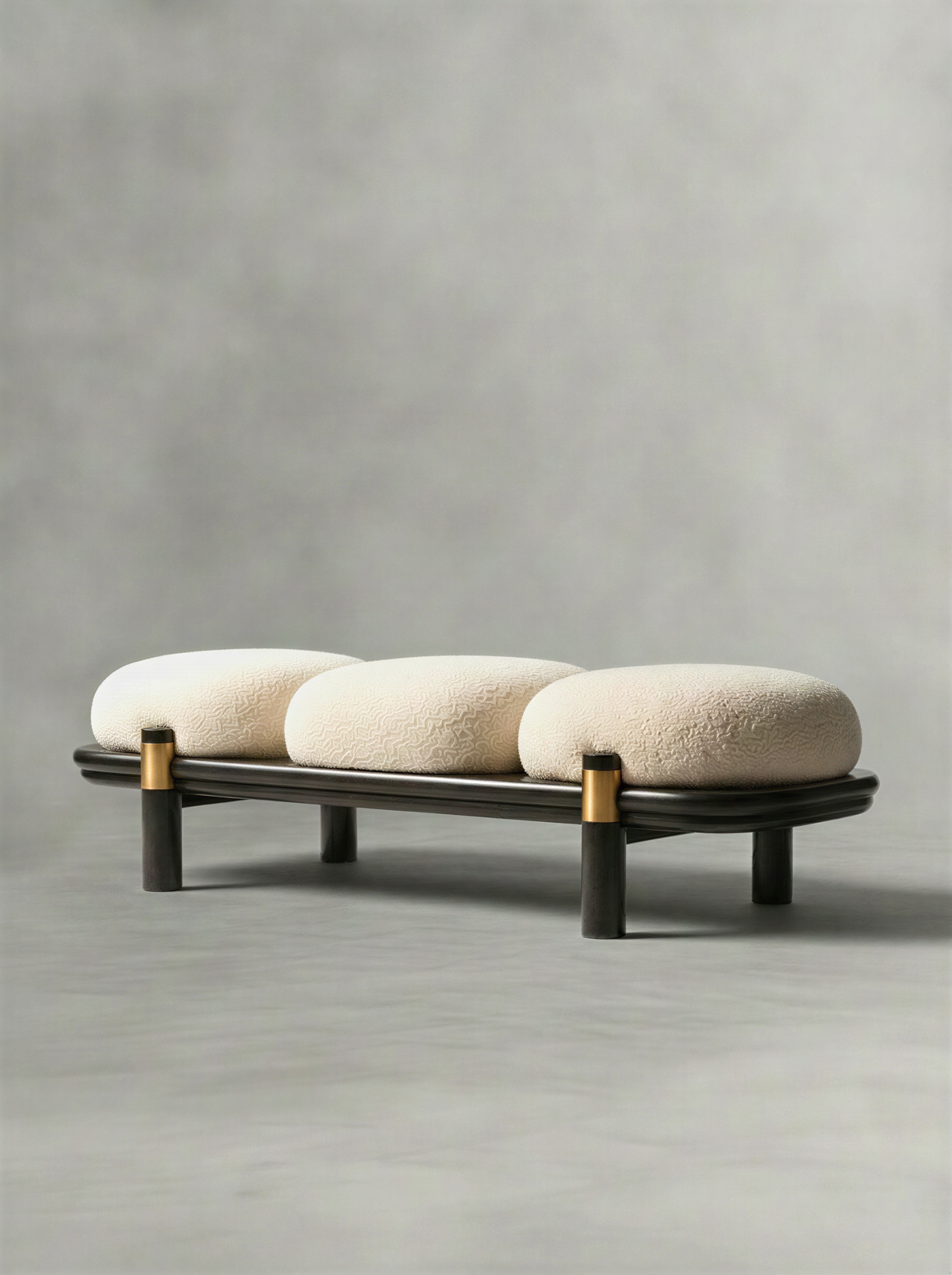 Bouclé Dark Shadow Bed Bench