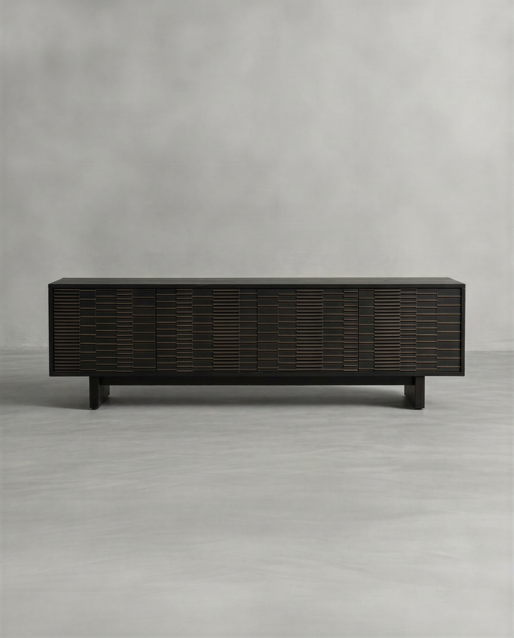 Contemporary Ribbed Charcoal Media Unit