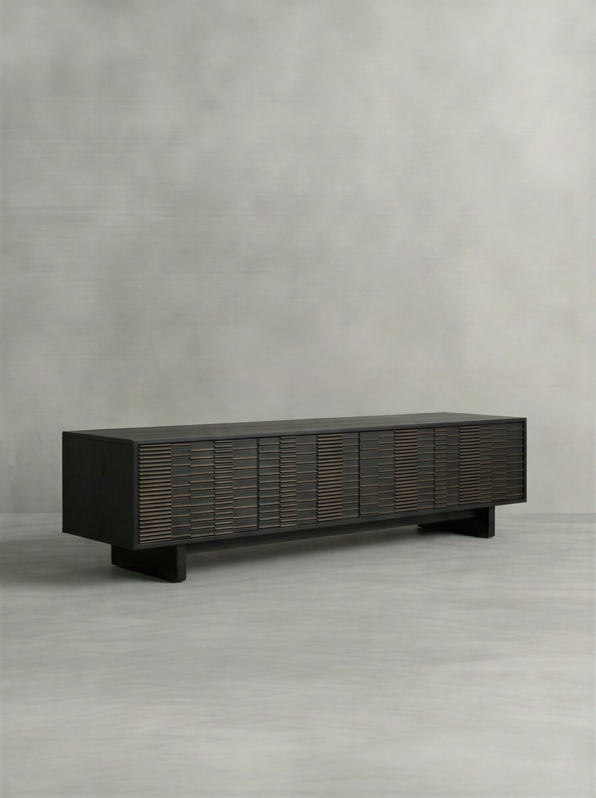 Contemporary Ribbed Charcoal Media Unit