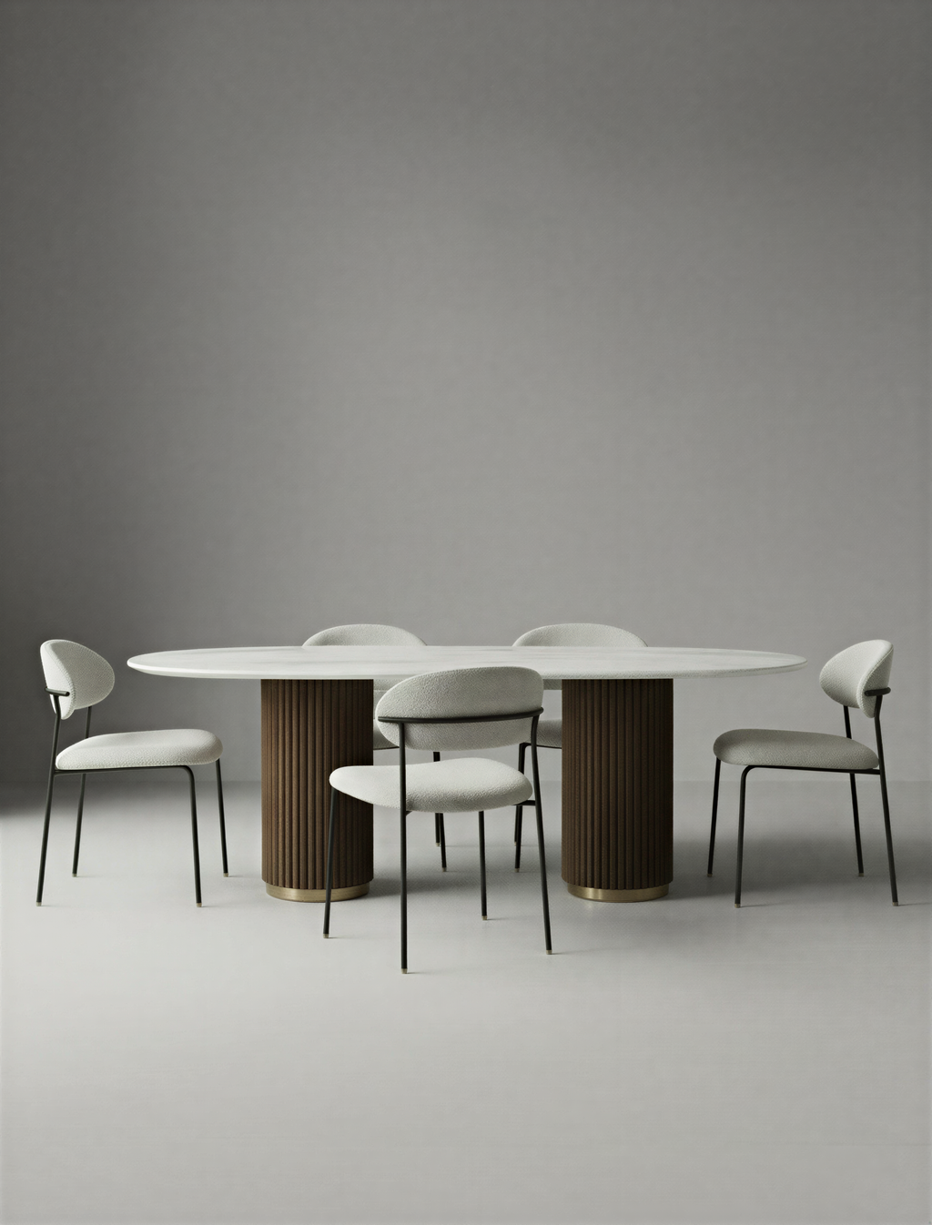 Fluted Walnut Dining Table
