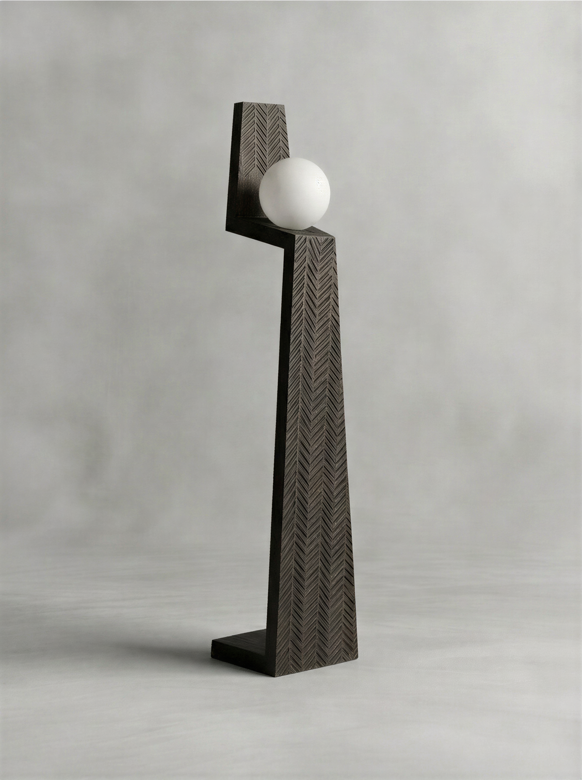 Herringbone Charcoal Floor Lamp