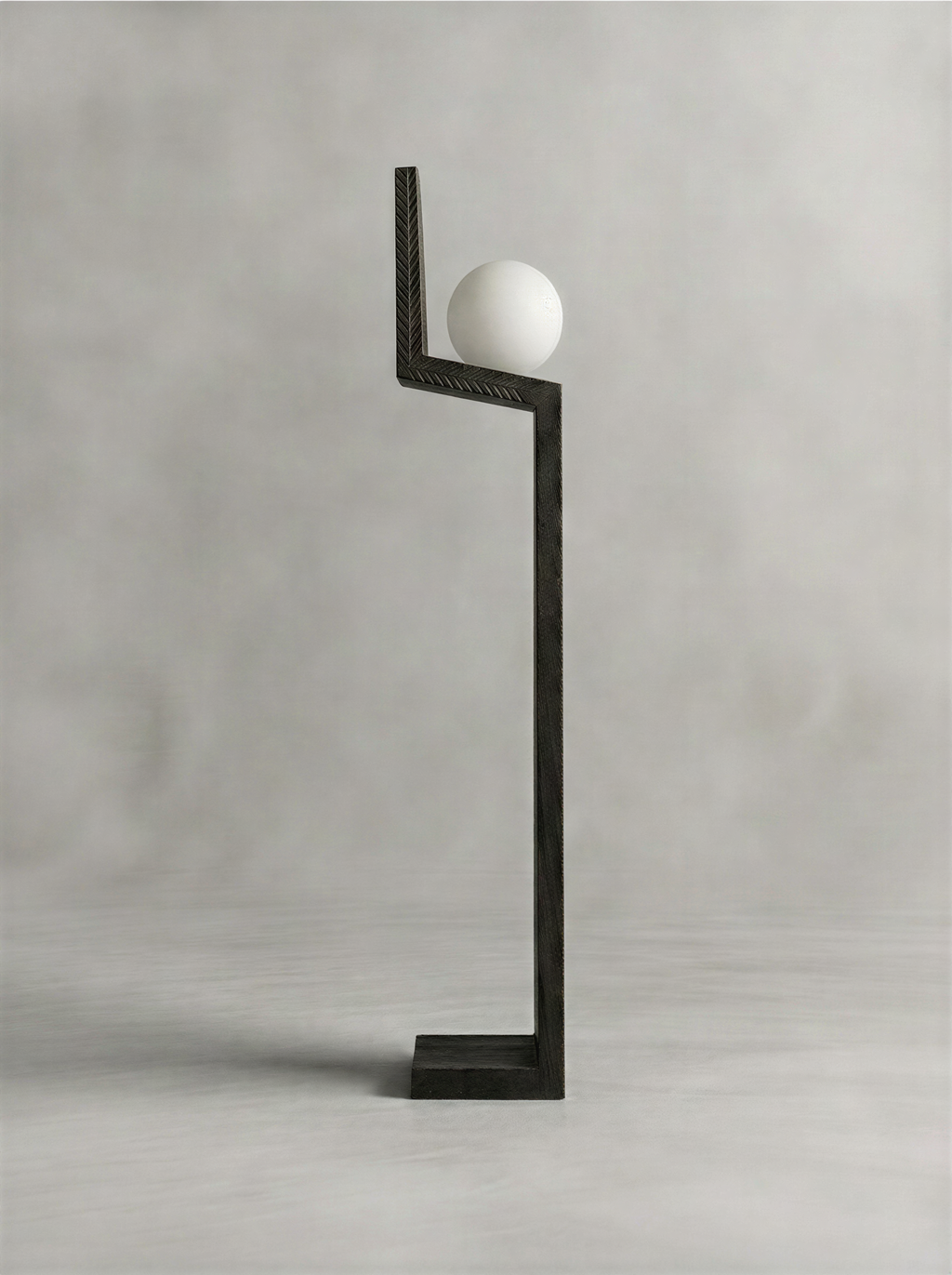 Herringbone Charcoal Floor Lamp