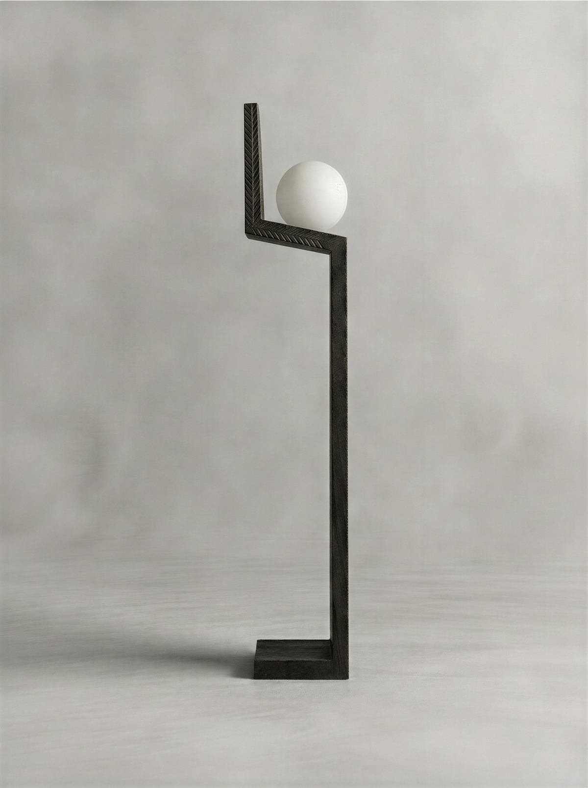 Herringbone Charcoal Floor Lamp