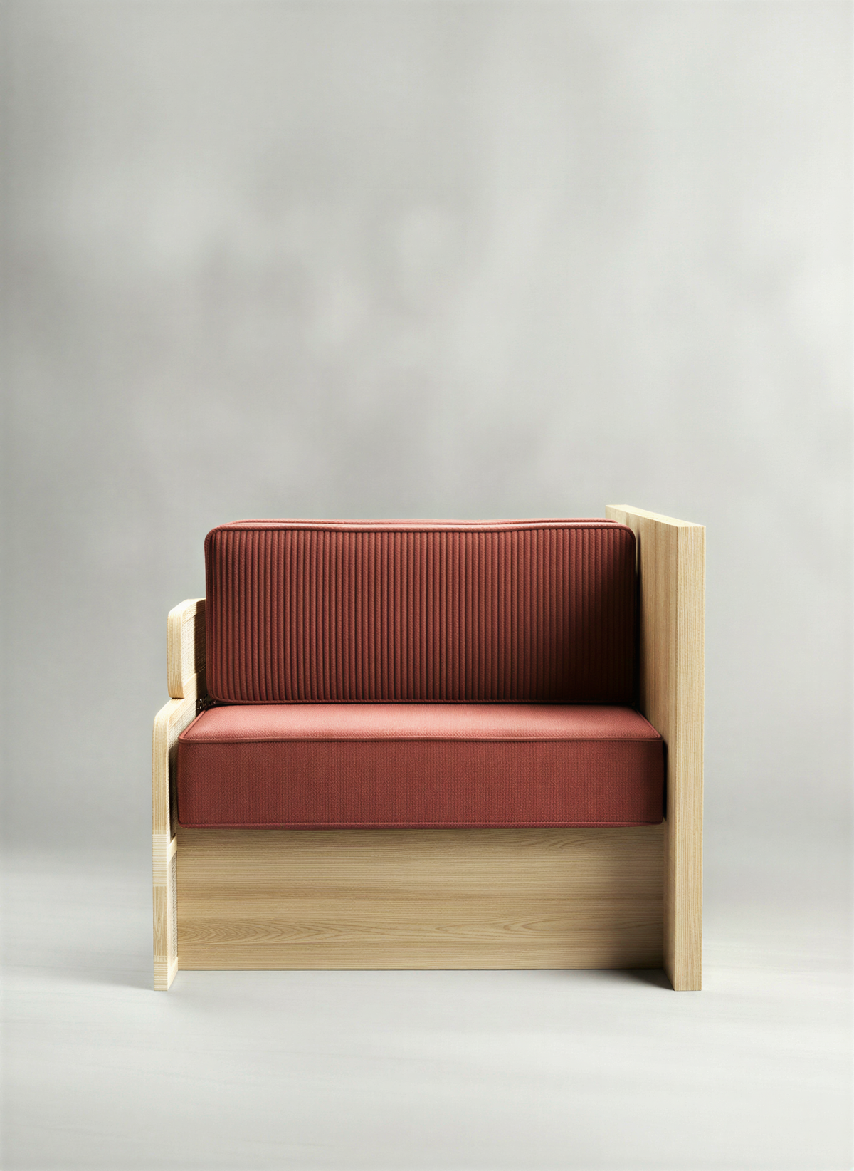 Japandi Natural Oak Booth Sofa