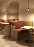 Japandi Natural Oak Booth Sofa