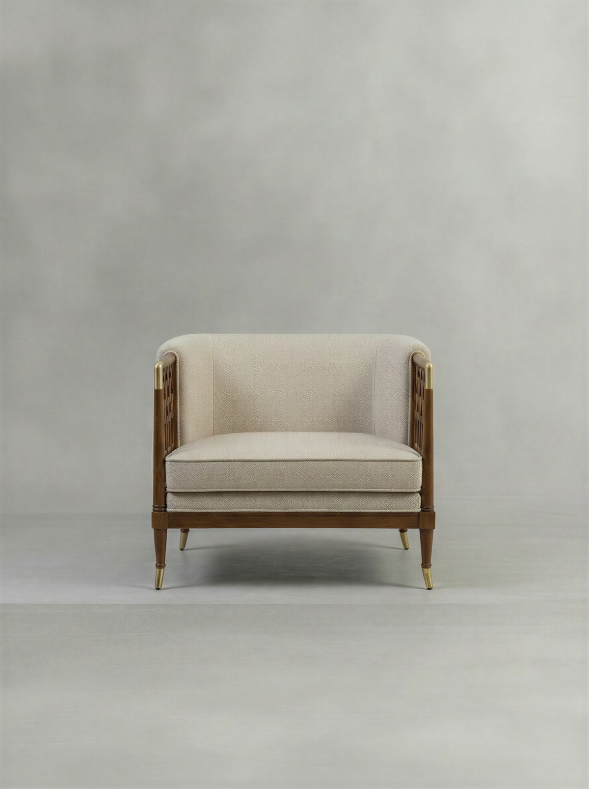 Lattice Walnut Single Seater Sofa