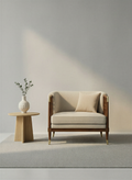 Lattice Walnut Single Seater Sofa