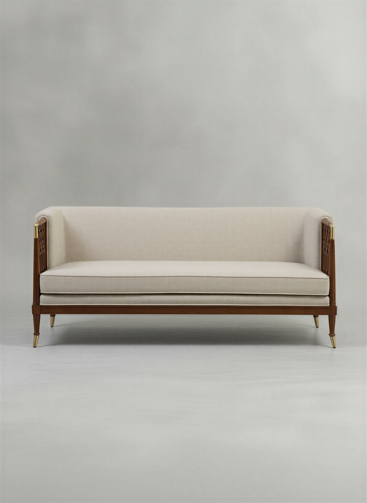 Lattice Walnut Three Seater Sofa