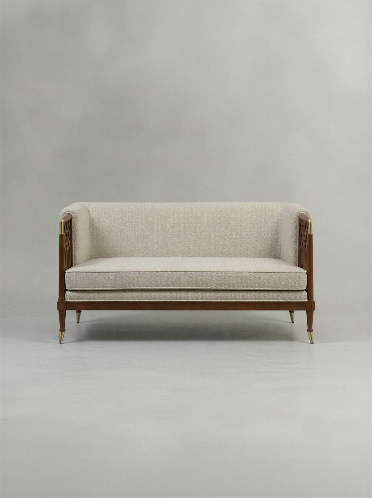 Lattice Walnut Two-Seater Sofa