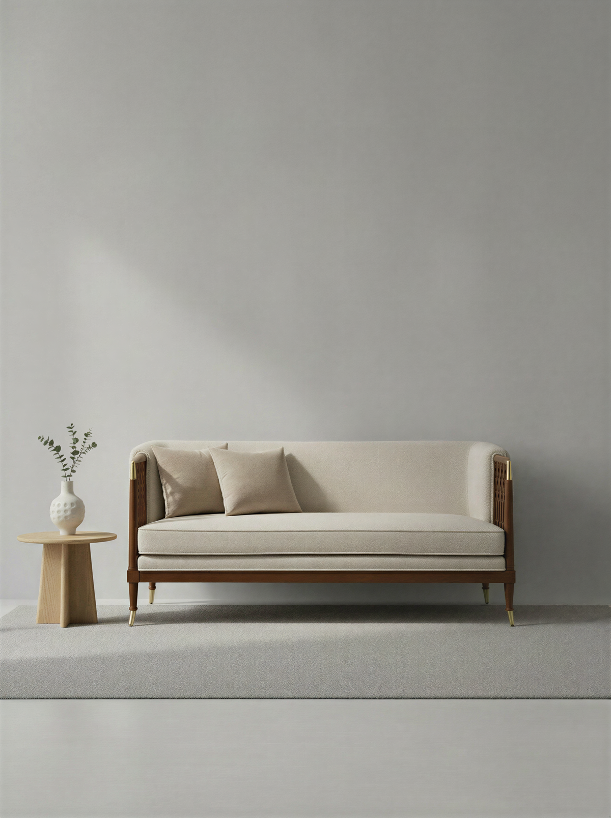 Lattice Walnut Two-Seater Sofa