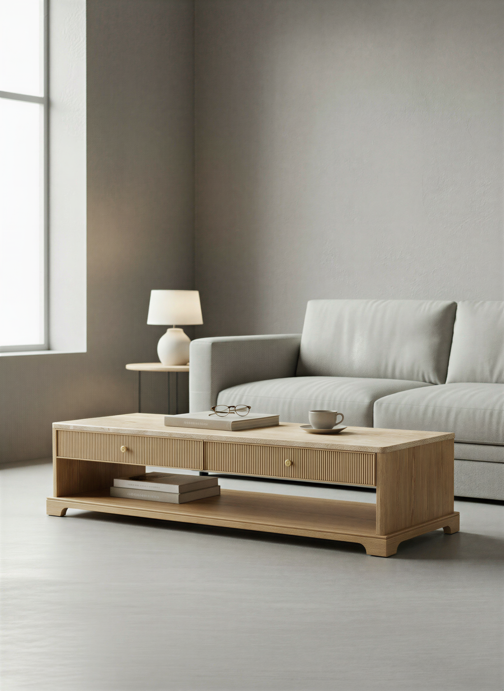 Linear Natural Oak Coffee Table