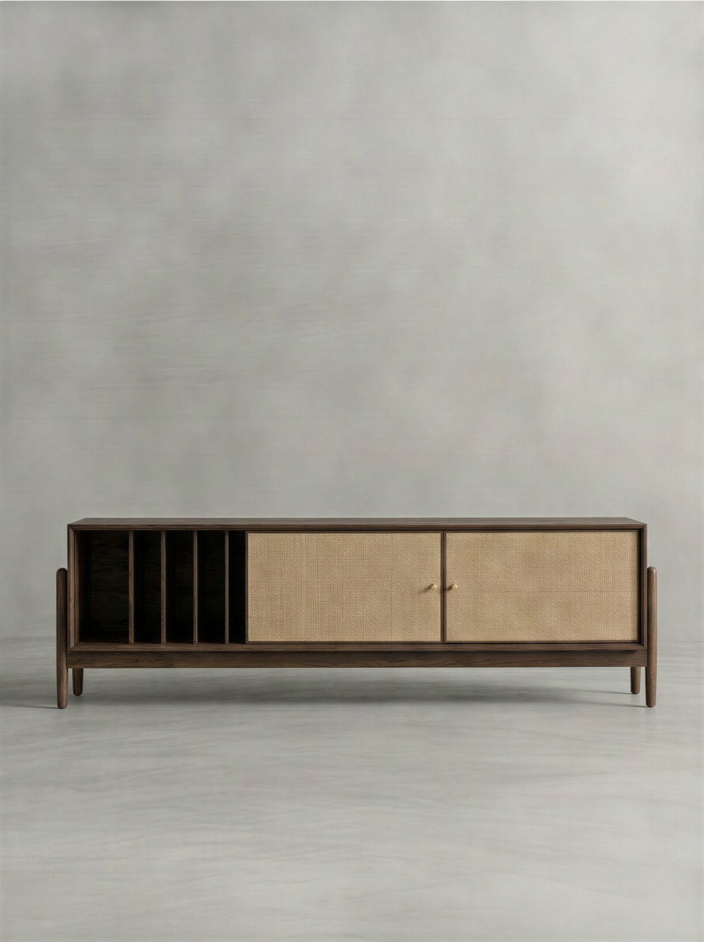 Mid-Century Cane Media Unit