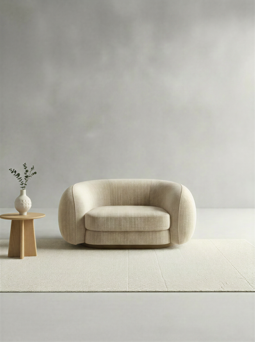 Minimal Oatmeal Single Seater Sofa
