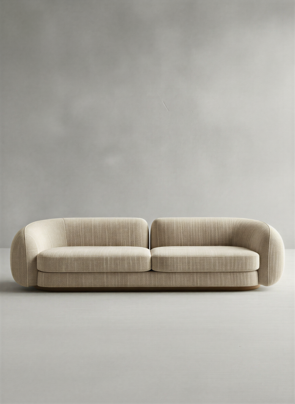 Minimal Oatmeal Three Seater Sofa