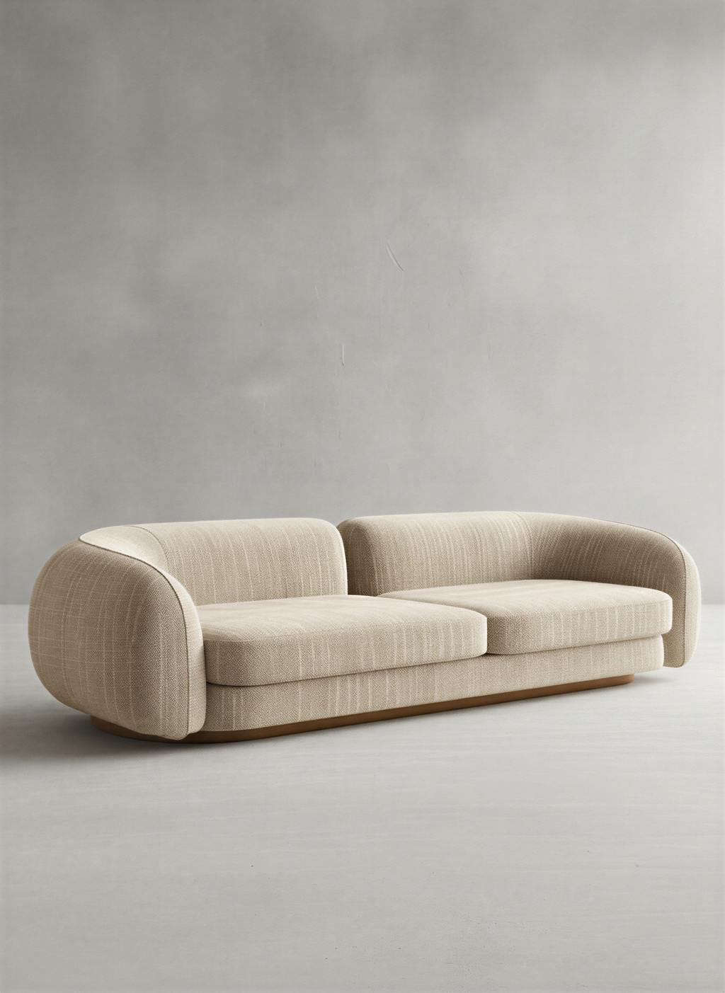 Minimal Oatmeal Three Seater Sofa