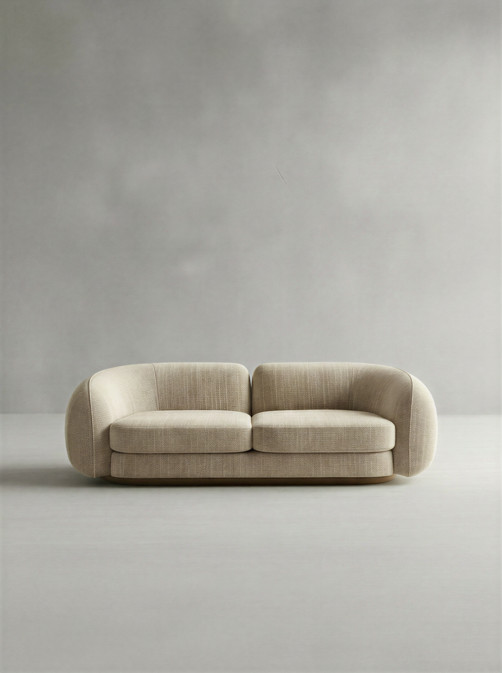 Minimal Oatmeal Two-Seater Sofa