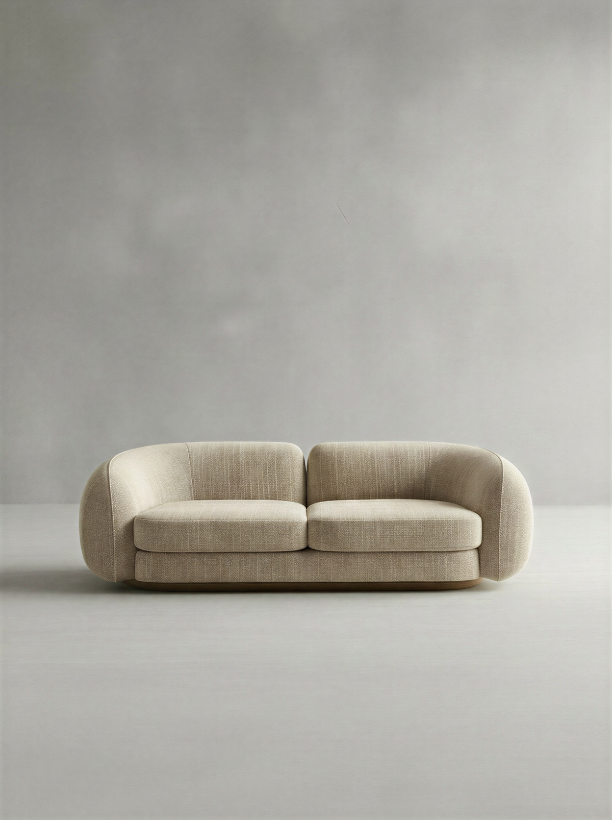 Minimal Oatmeal Two-Seater Sofa