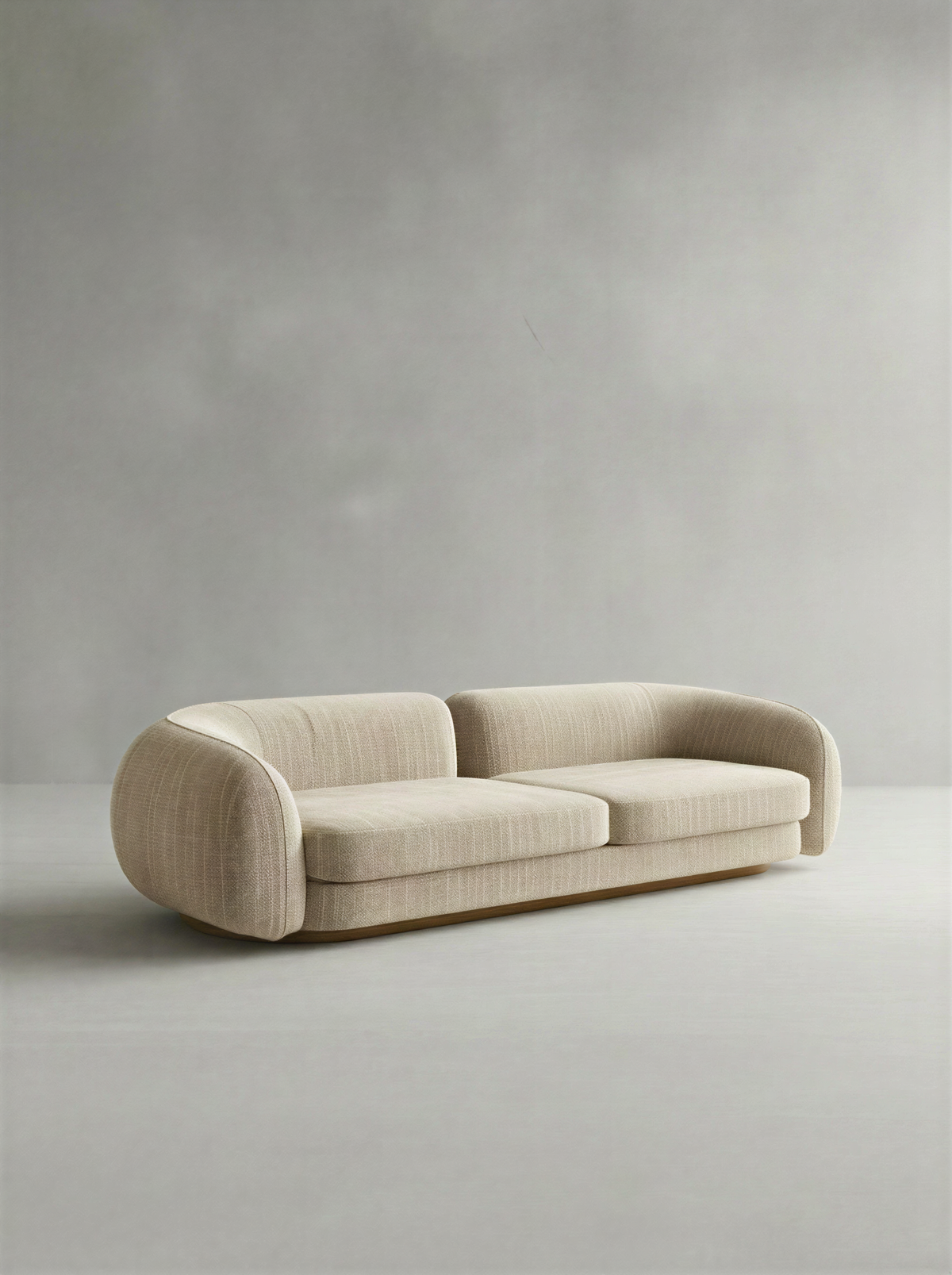 Minimal Oatmeal Two-Seater Sofa