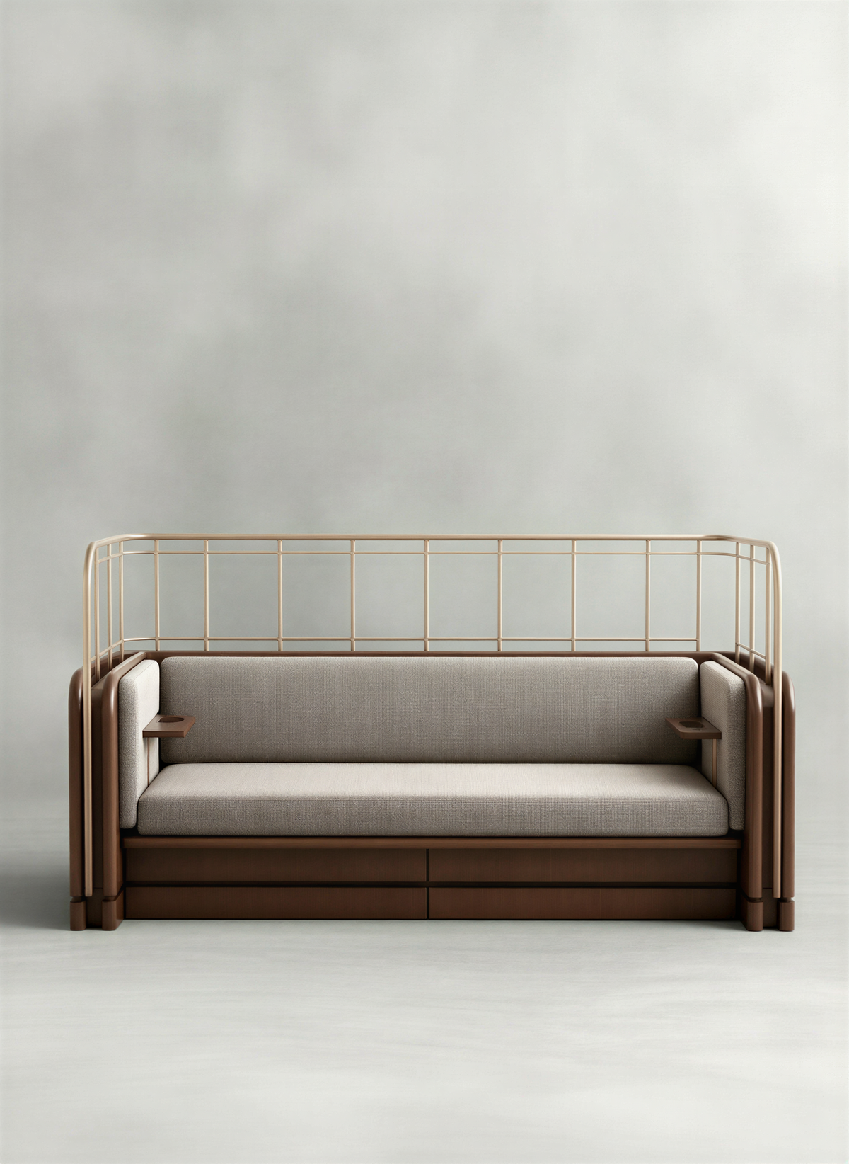 Modernist Walnut Booth Sofa
