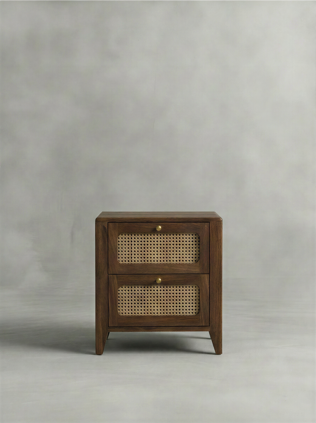 Natural Cane Honey Bedside Table