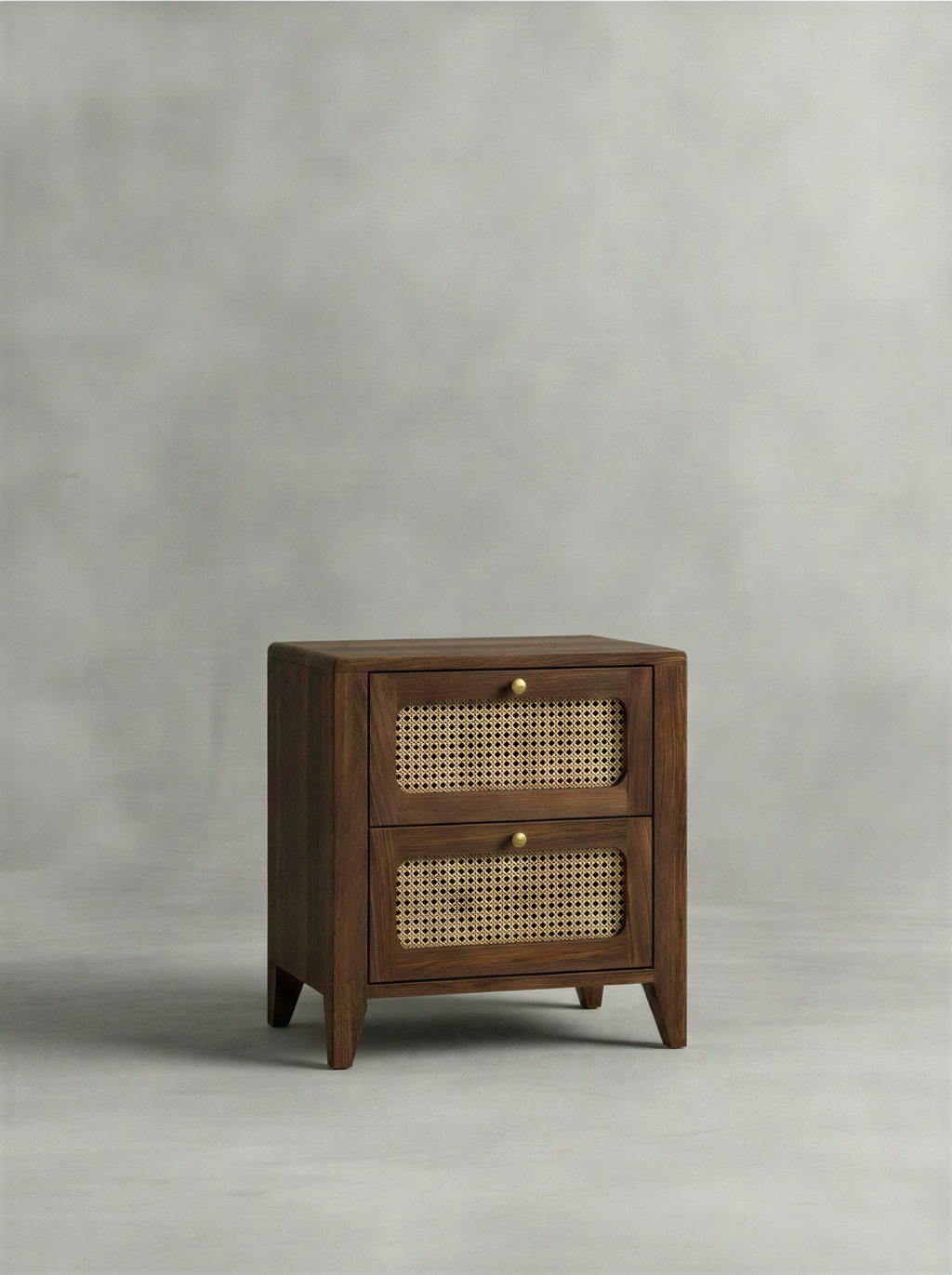 Natural Cane Honey Bedside Table
