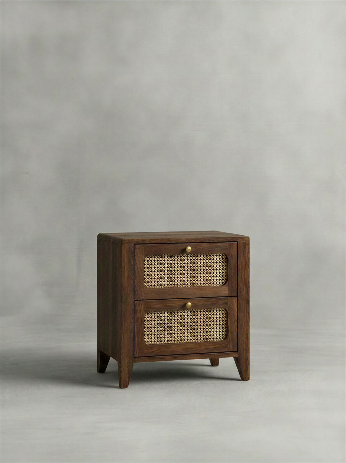 Natural Cane Honey Bedside Table