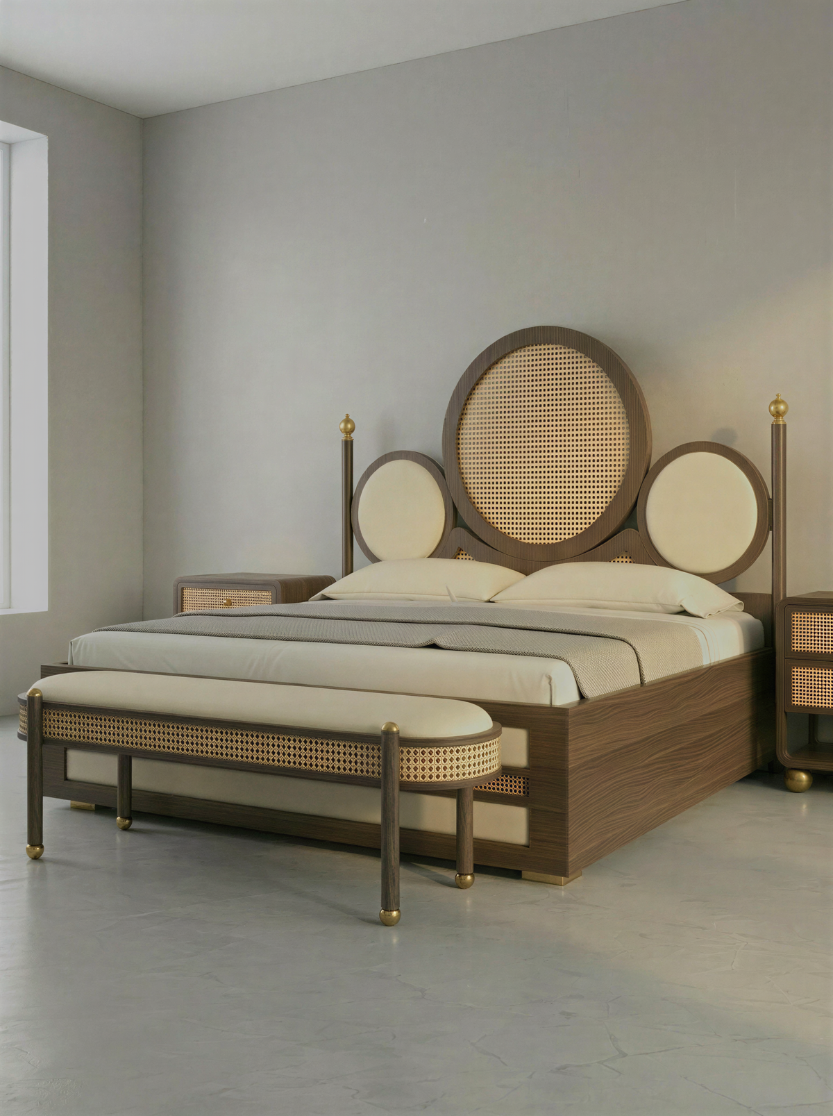 Palatial Walnut Bed Bench