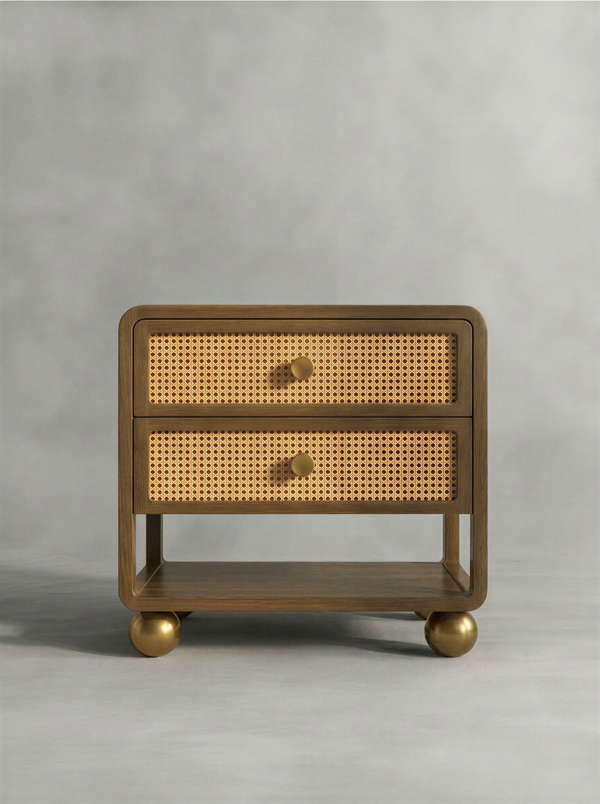 Palatial Walnut Bedside Table