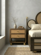 Palatial Walnut Bedside Table