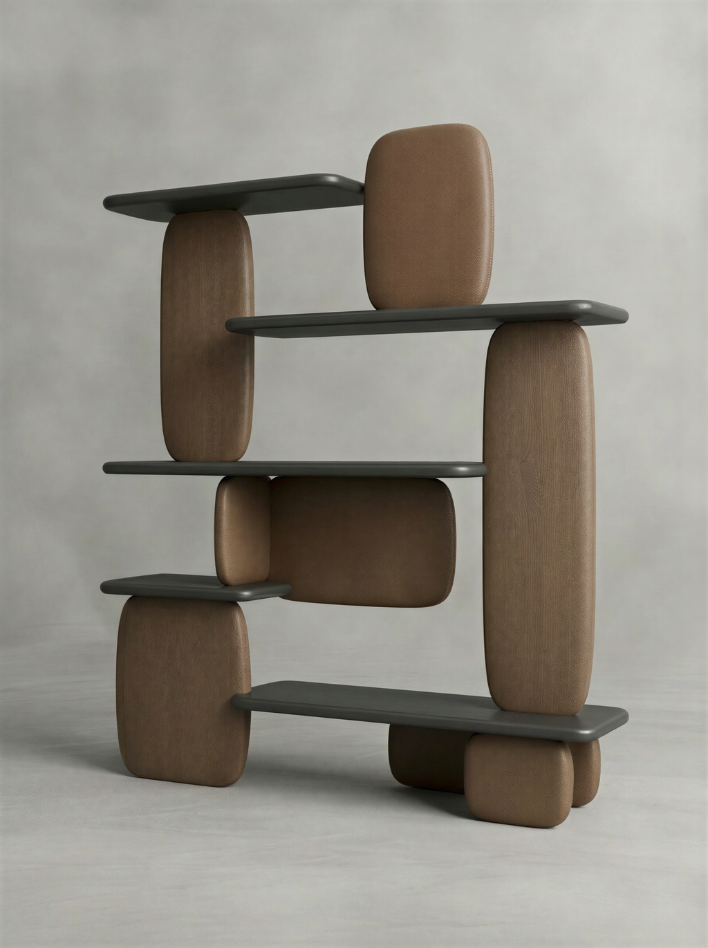 Pebble Block Walnut Bookshelf
