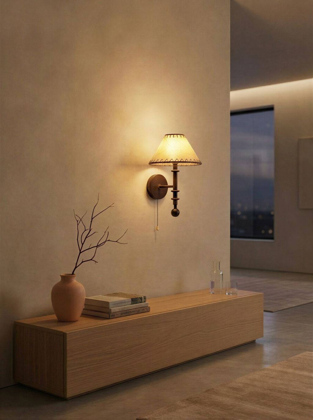 Retro Wooden Wall Lamp