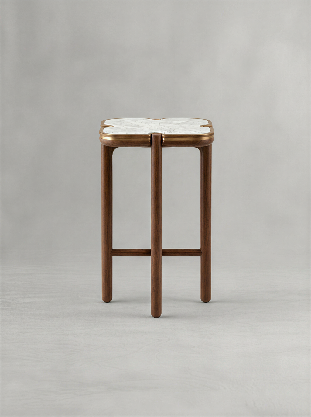 Scalloped Walnut Bar Table