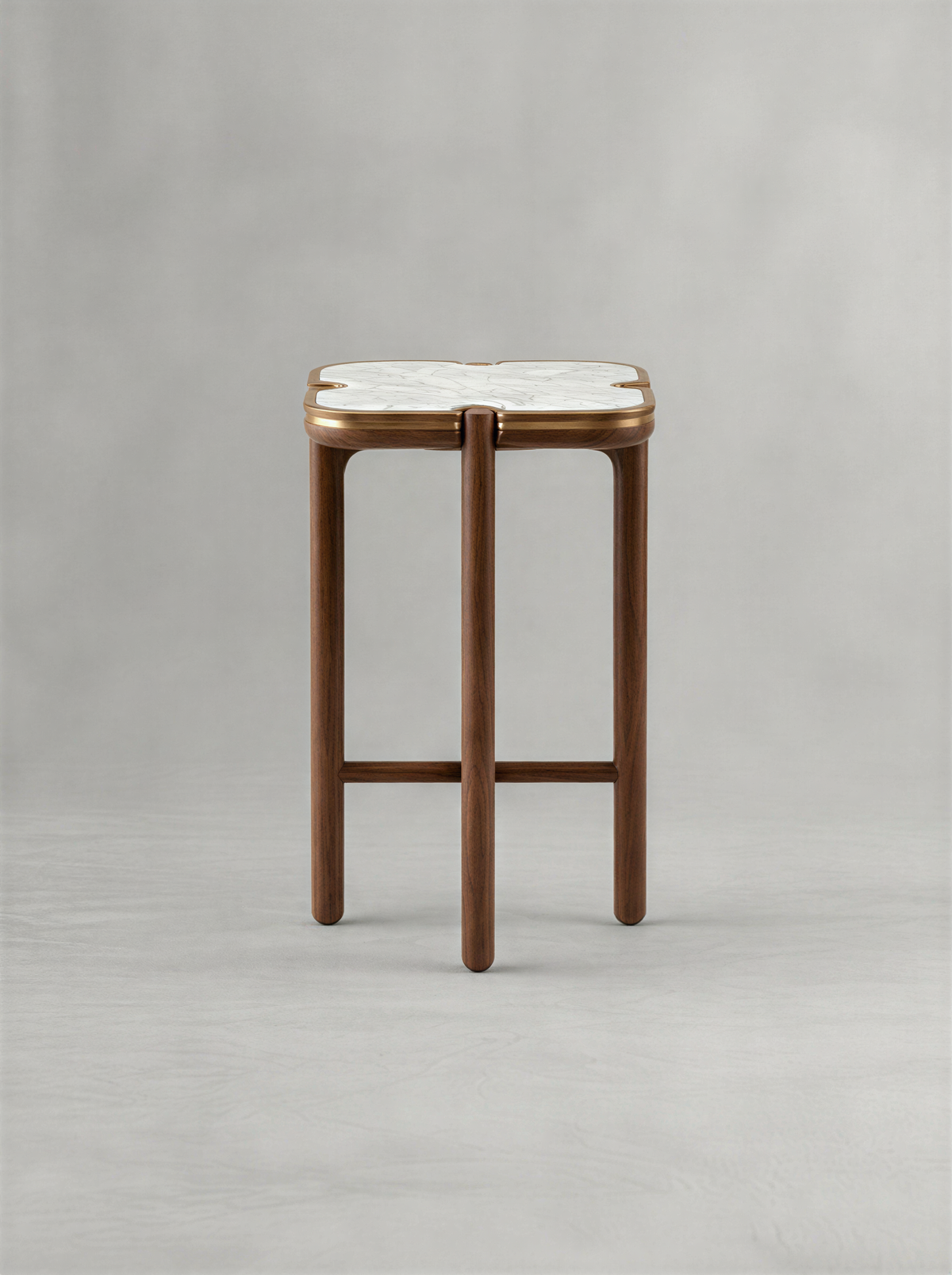 Scalloped Walnut Bar Table