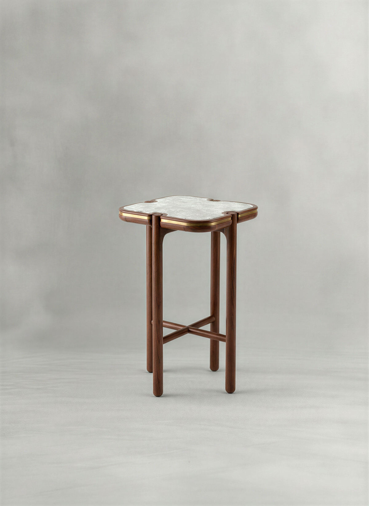 Scalloped Walnut Bar Table