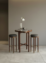 Scalloped Walnut Bar Table
