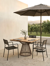 Slatted Hourglass Outdoor Dining Table
