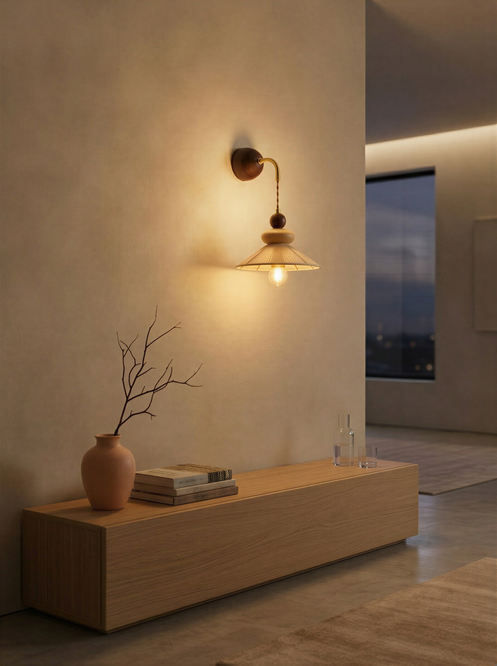 Soluna Walnut Wall Lamp