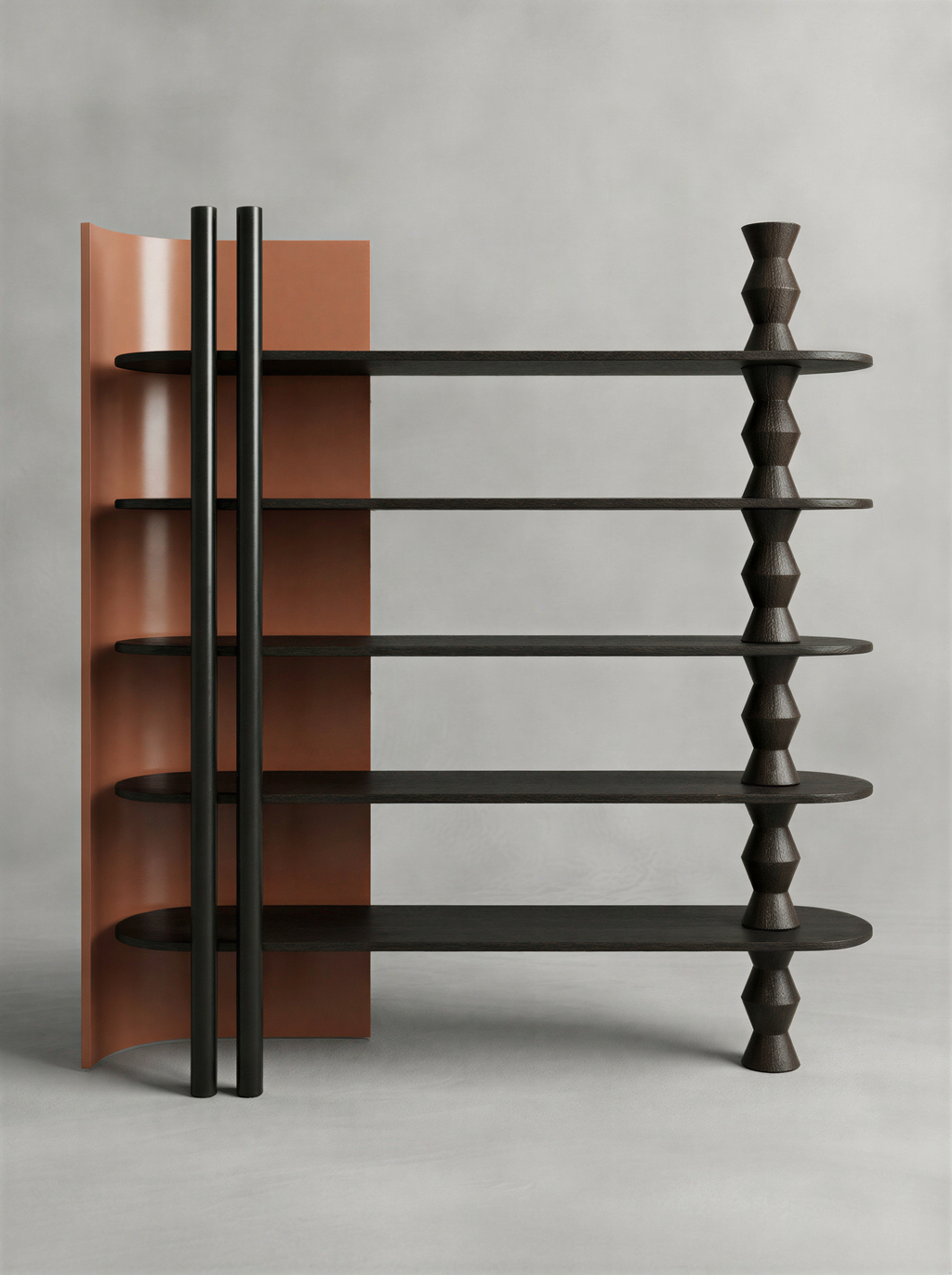 Spindle Charcoal Bookshelf