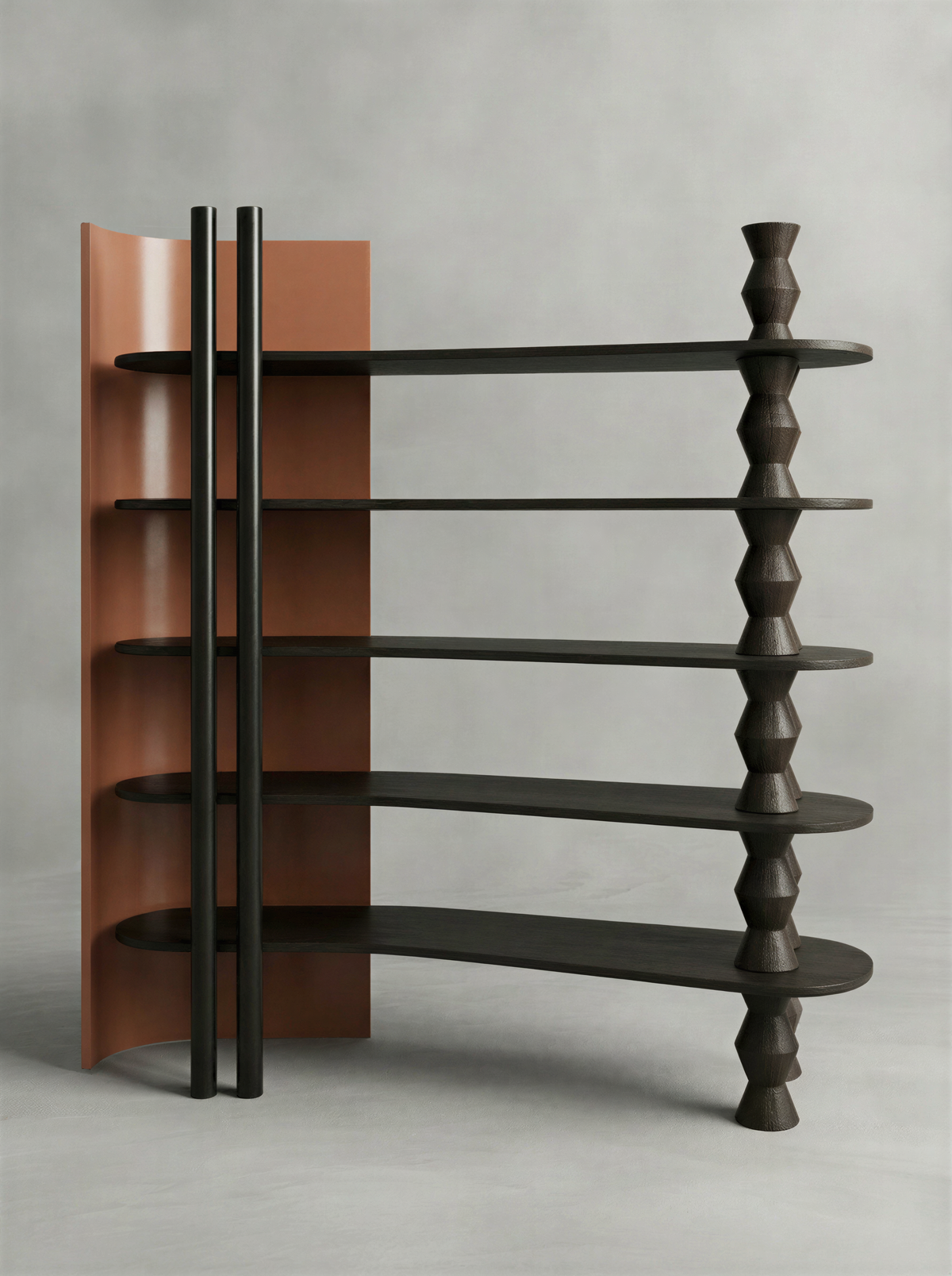 Spindle Charcoal Bookshelf