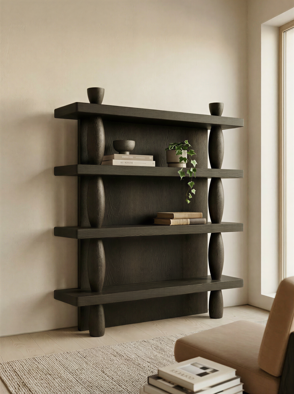 Spindle Deep Smoke Bookshelf